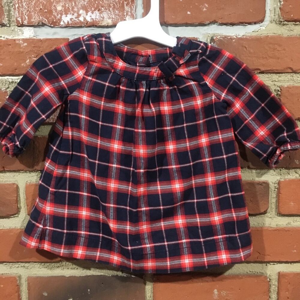 Baby Gap Plaid Dress Sz 3-6 months Red Plaid Lined Dress